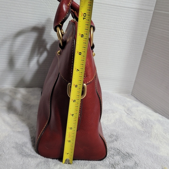 Dooney & BURKE Florentine Cameron Satchel Red, Italian Vacchetta Leather - Picture 3 of 15